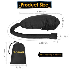 TEPENAR bonnet with adjustable strap securing hair during drying
