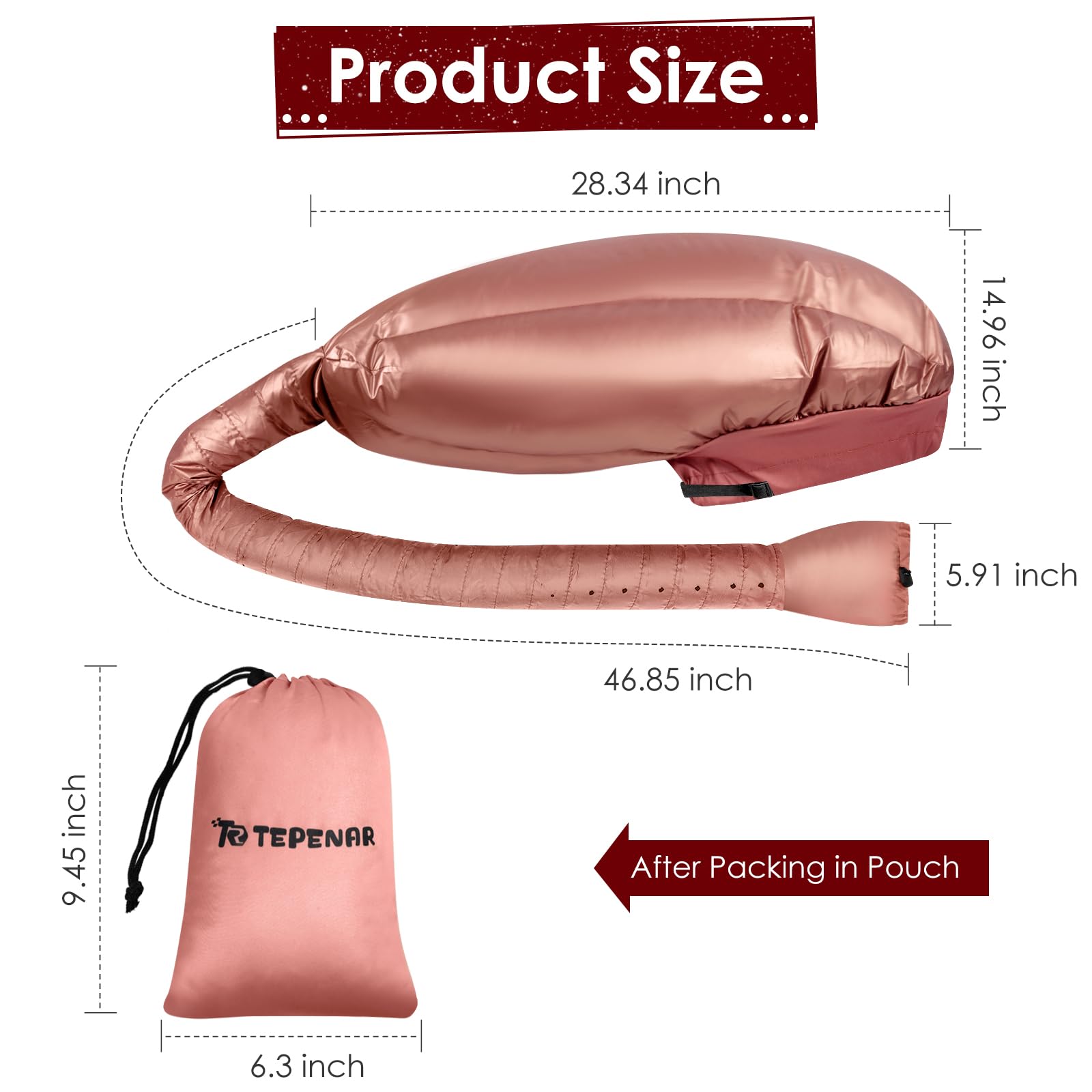 TEPENAR 40-inch hose extension delivers even heat for faster deep conditioning sessions