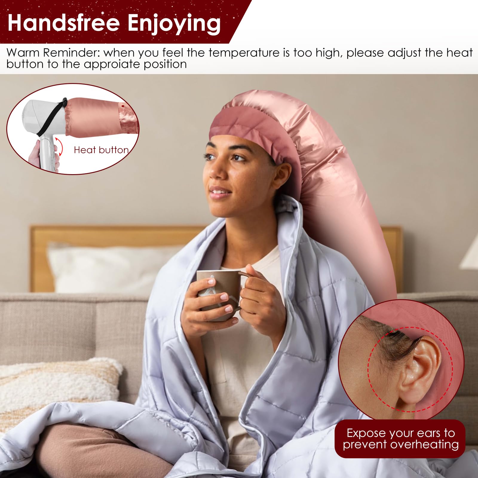 TEPENAR soft head cloth protects neck and ears during warm air drying