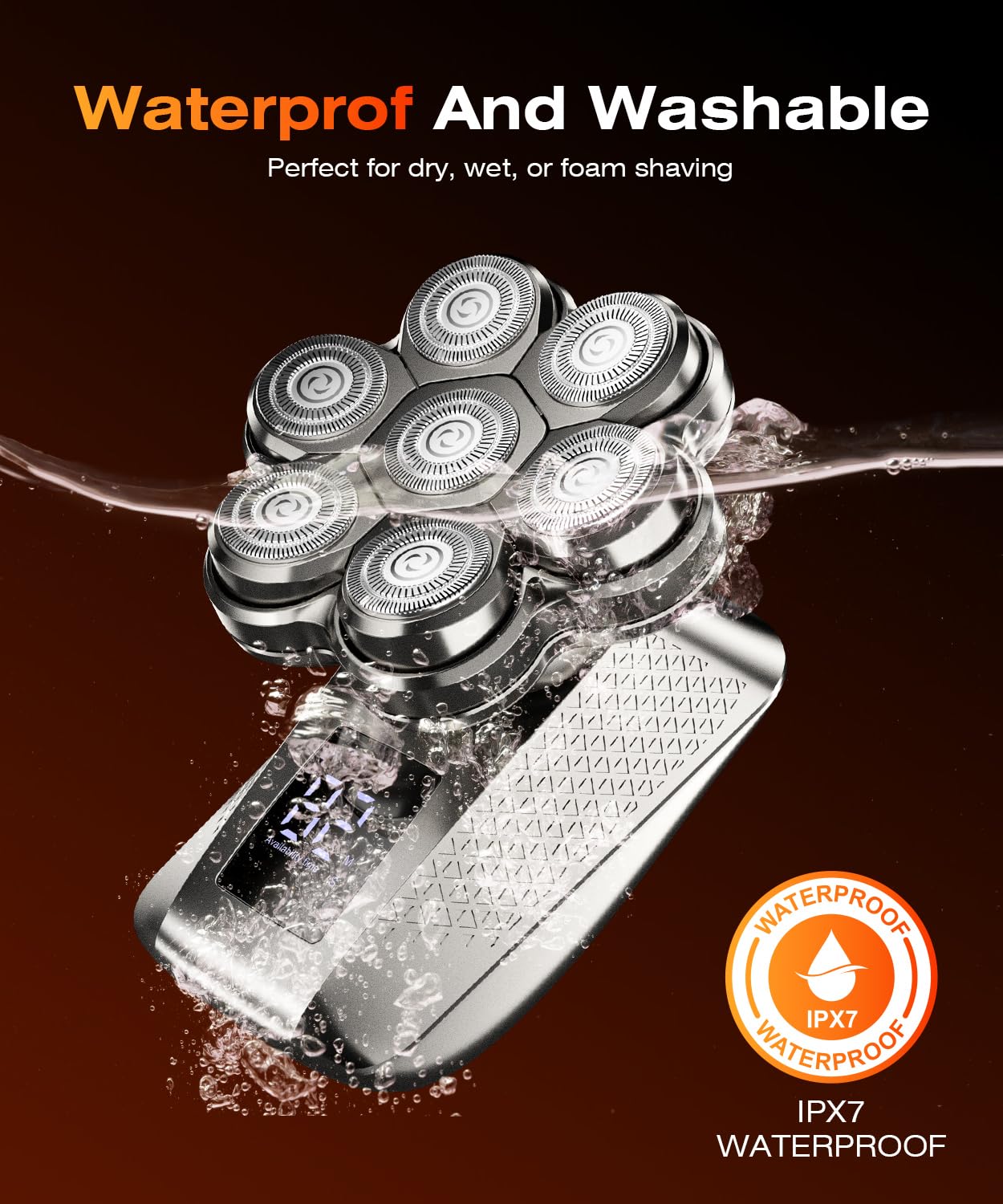 TEPOTZ 5-in-1 grooming kit offers versatile heads for shaving, trimming, and cleansing.
