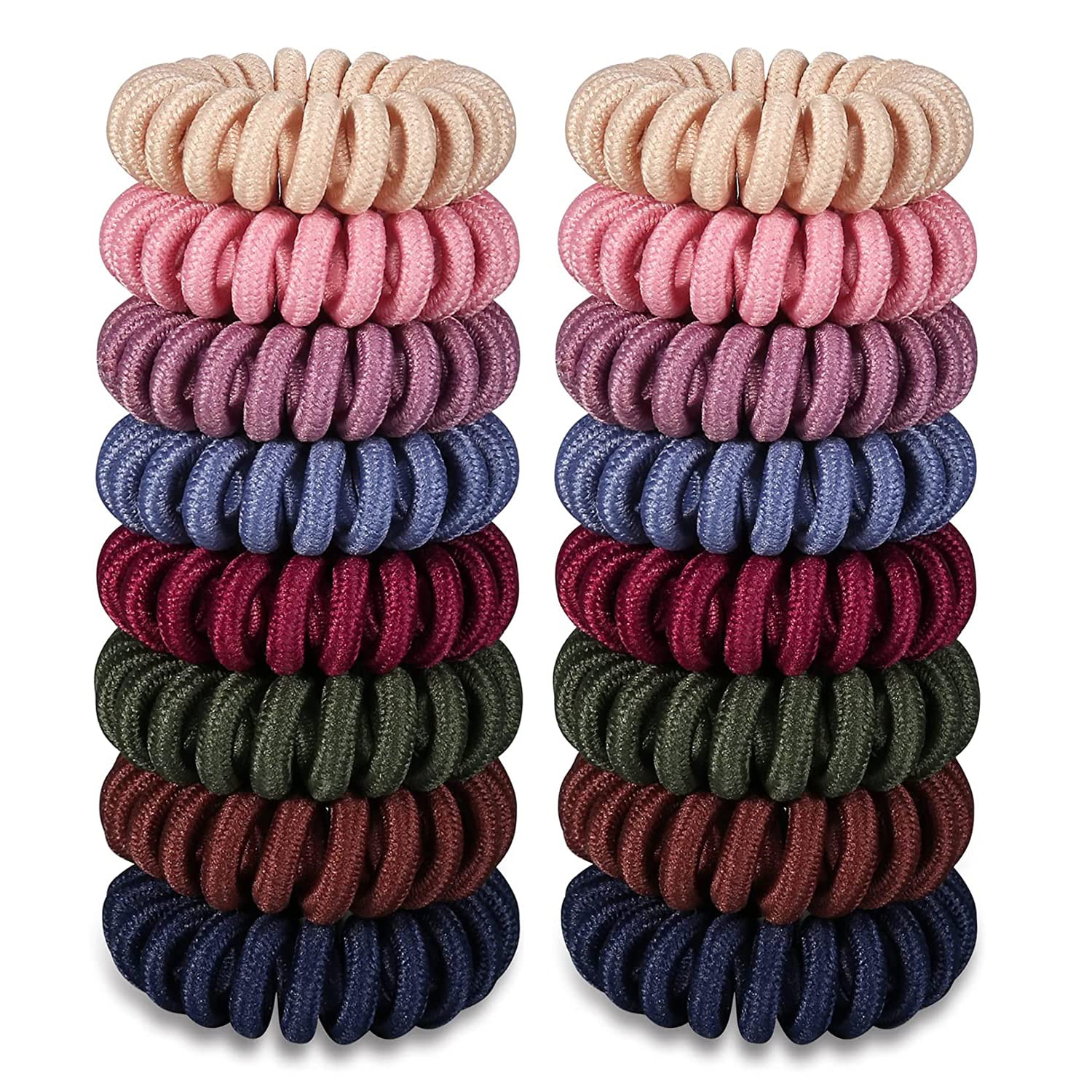 Teqifu hair ties spiral closeup shows soft TPU for gentle all-day hold.