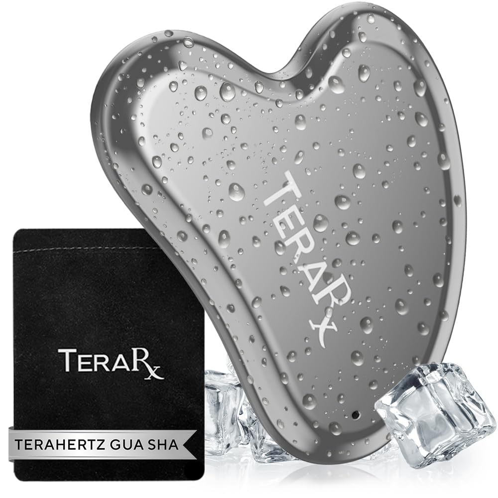 TeraRX terahertz heart-shaped gua sha tool for radiant glow.