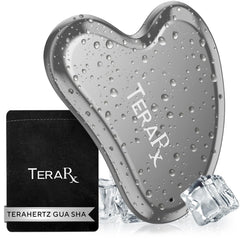 TeraRX terahertz heart-shaped gua sha tool for radiant glow.