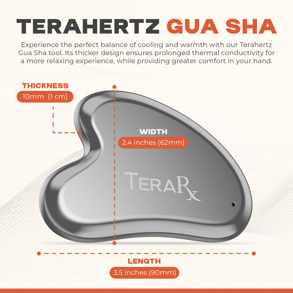 TeraRX gua sha used under-eye area targeting puffiness.