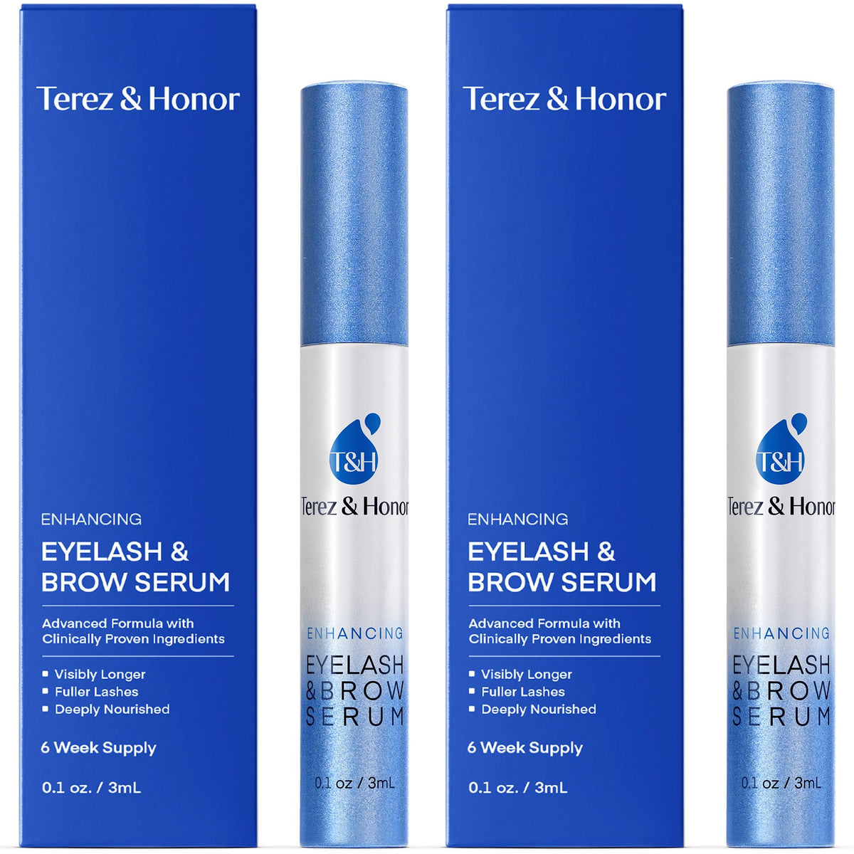TEREZ & HONOR advanced eyelash serum bottle for daily conditioning and nourishment.
