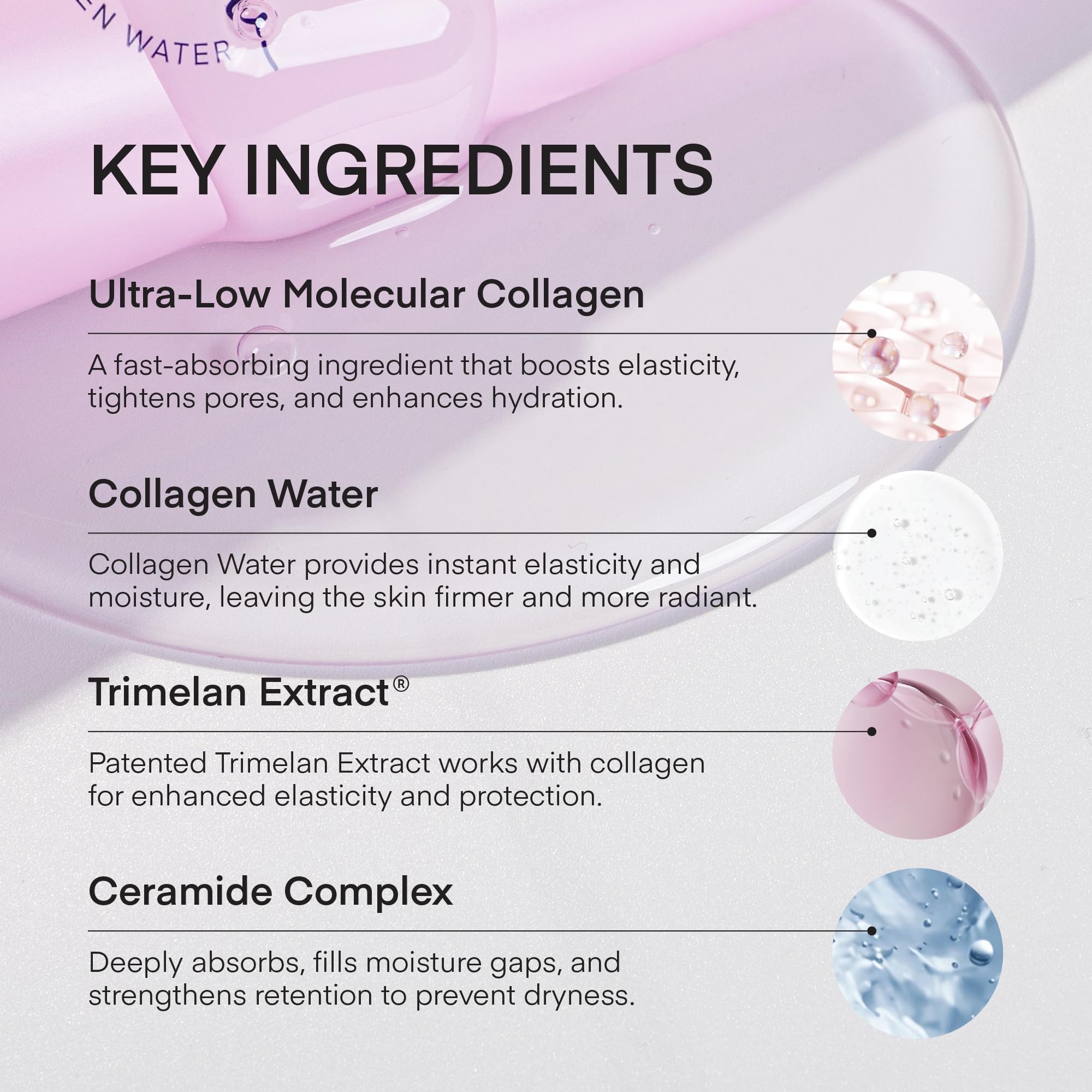 TEREZ & HONOR collagen night wrap mask texture closeup reveals smooth, non-irritating formula.