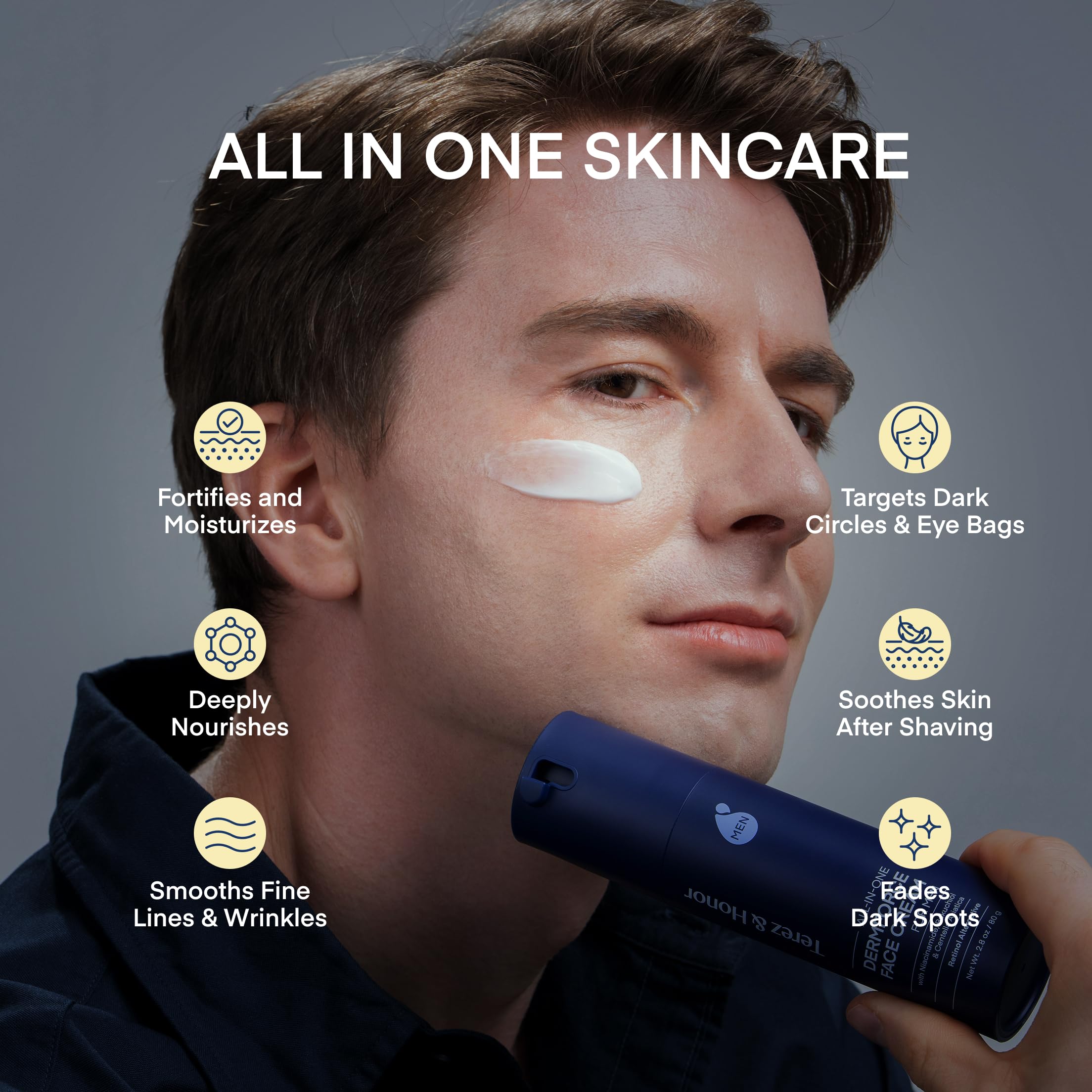 TEREZ & HONOR Dermforce lightweight texture demonstrated for fast absorption.