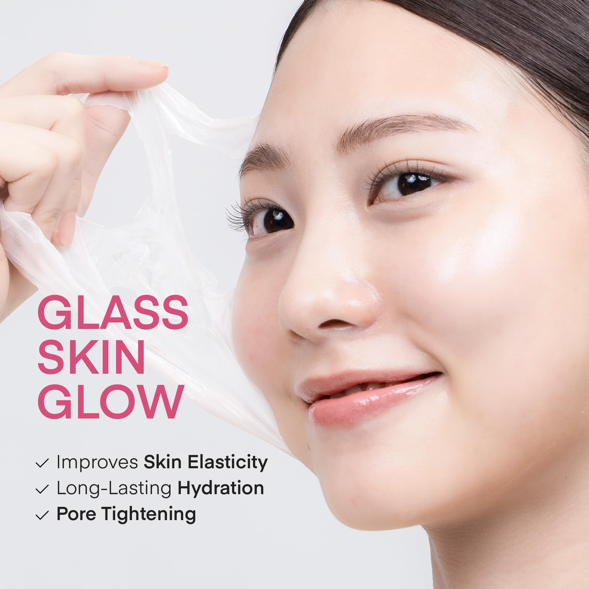TEREZ & HONOR elasticity and pore tightening focus image suggests firmer skin potential.