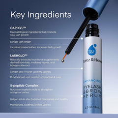 TEREZ & HONOR eyelash-brow serum applicator demonstrates precise application for safe use.