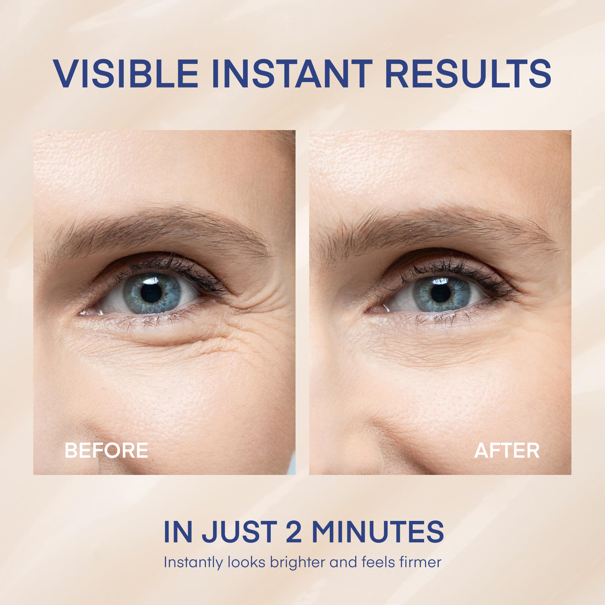 TEREZ & HONOR Rapid Eye Cream application on under-eye area reduces puffiness and bags