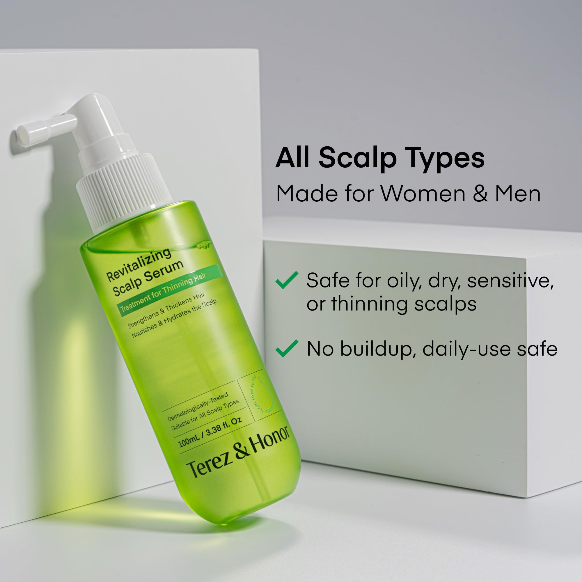TEREZ & HONOR anti hair loss formula nourishes roots to support thinning hair