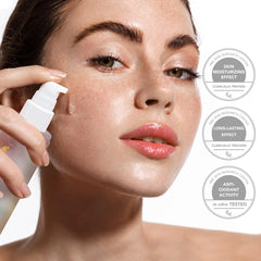 TEREZ & HONOR TremellaGlo serum drop on skin demonstrating quick absorption.