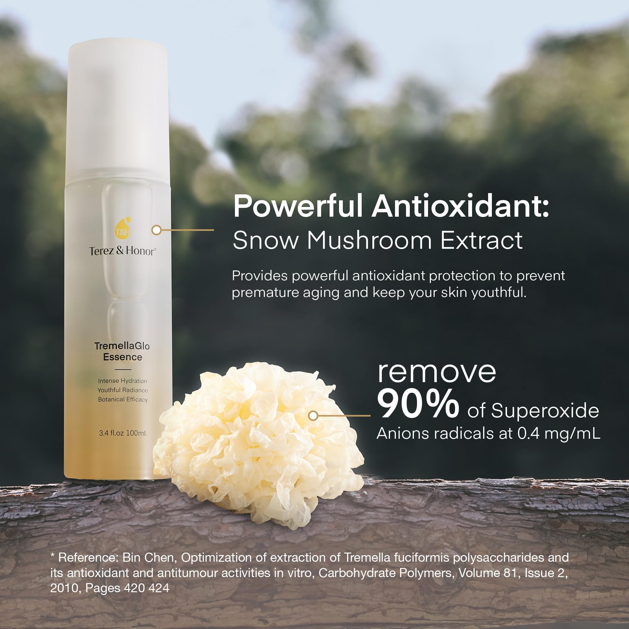 TEREZ & HONOR TremellaGlo serum with HA forms for deep hydration.