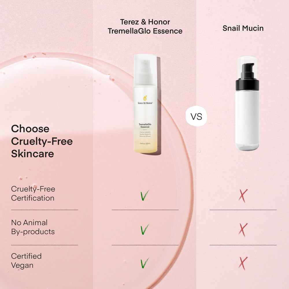 TEREZ & HONOR TremellaGlo serum texture swirl highlighting smooth, dewy finish.