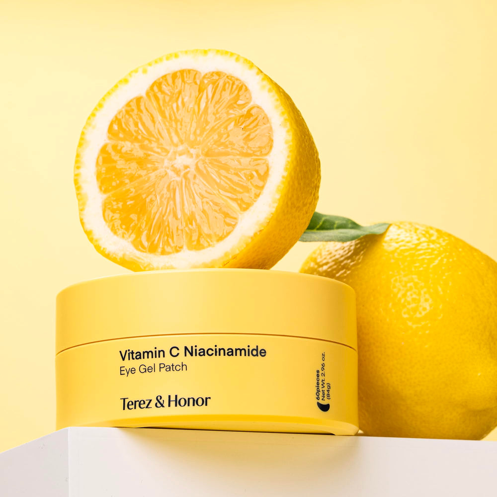 TEREZ & HONOR Vitamin C Eye Patches gel texture grips skin, soothing and hydrating