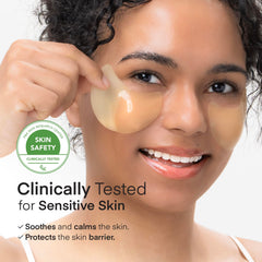TEREZ & HONOR Vitamin C Eye Patches closeup demonstrates deep hydration from hyaluronic acid