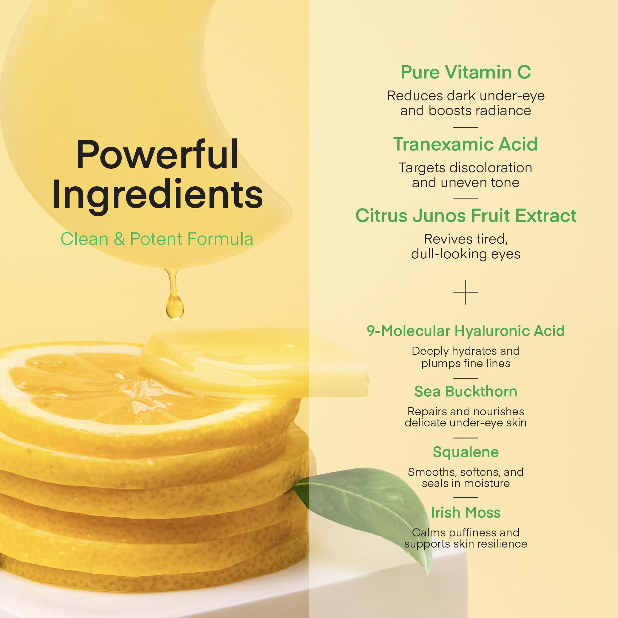 TEREZ & HONOR Vitamin C Eye Patches 60 patches display for long-lasting routine