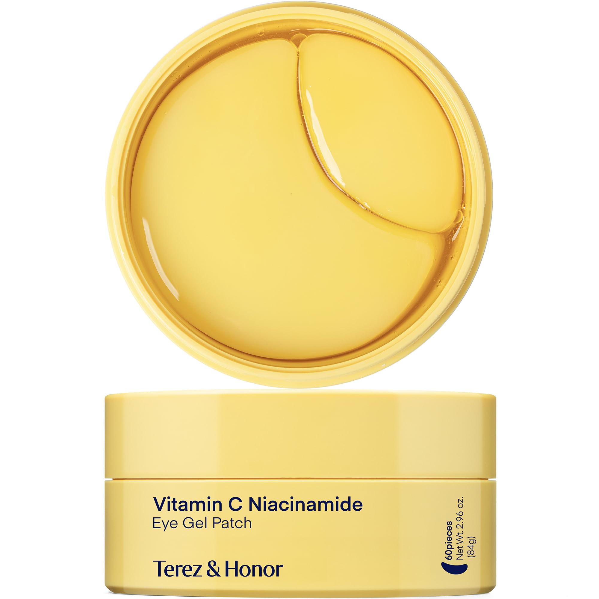TEREZ & HONOR Vitamin C Eye Patches packaging promotes a brightening nighttime ritual