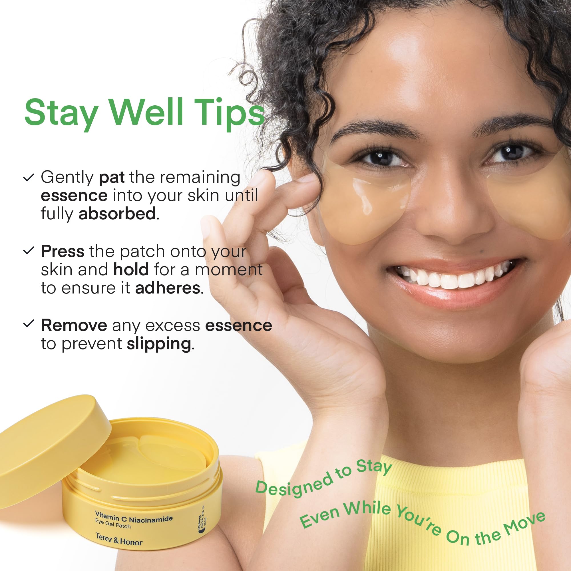 TEREZ & HONOR Vitamin C Eye Patches gift set styled for self-care gifting