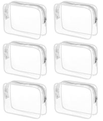 Tergy clear cosmetics bags pack six with zipper for on-the-go organization