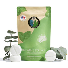 Terra Essentials eucalyptus shower steamers pack highlighting natural aromatherapy for refreshment.