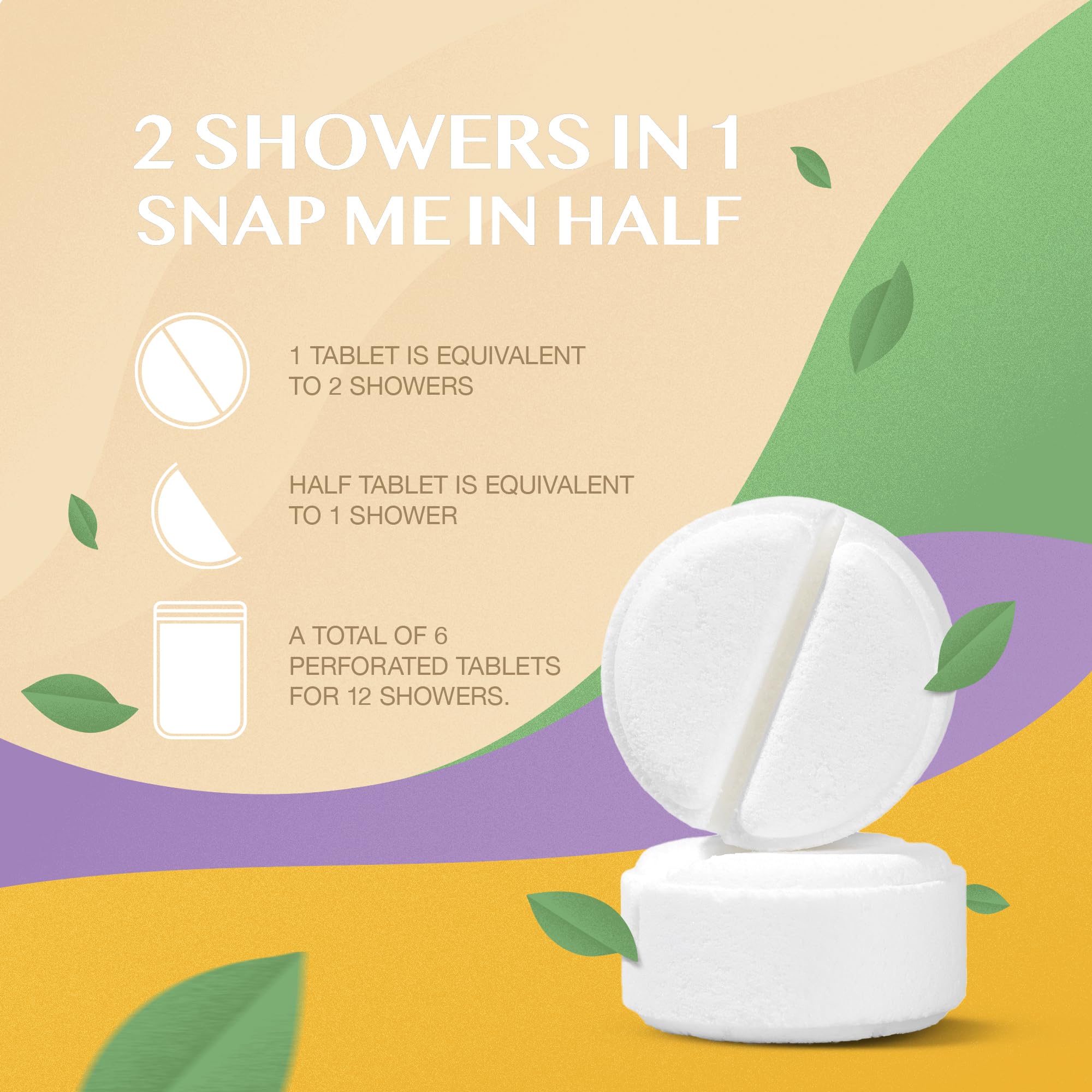 Terra Essentials shower-steamer in use under warm water for spa-like feel.