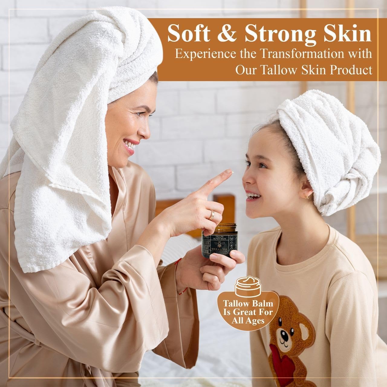 Terra Lotus honey tallow balm with olive oil droplets highlighting nourishment.
