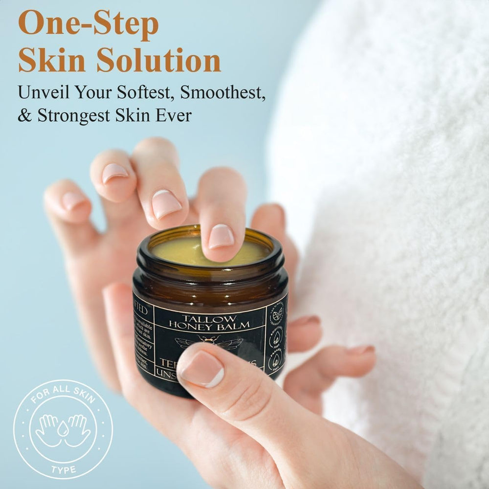 Terra Lotus Honey Tallow Balm packaging suggests gift-ready skincare.