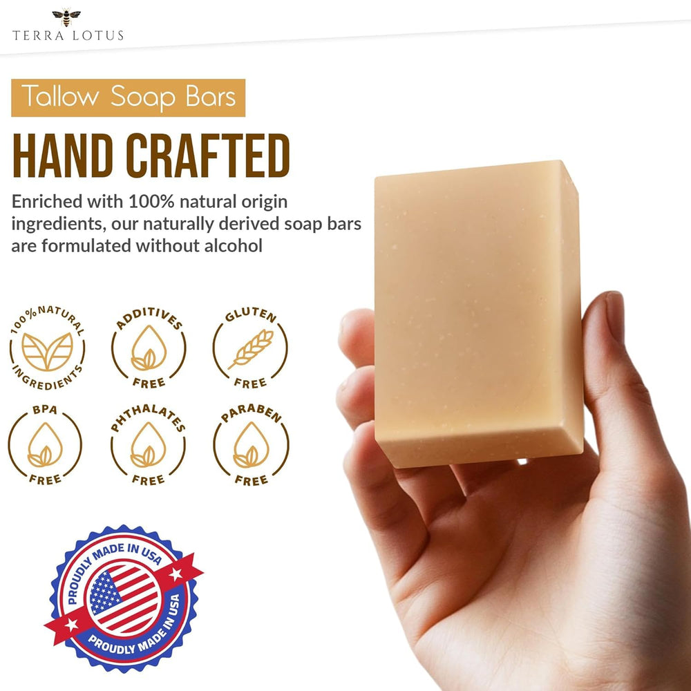 Terra Lotus creamy lather on skin for gentle face and body cleansing.