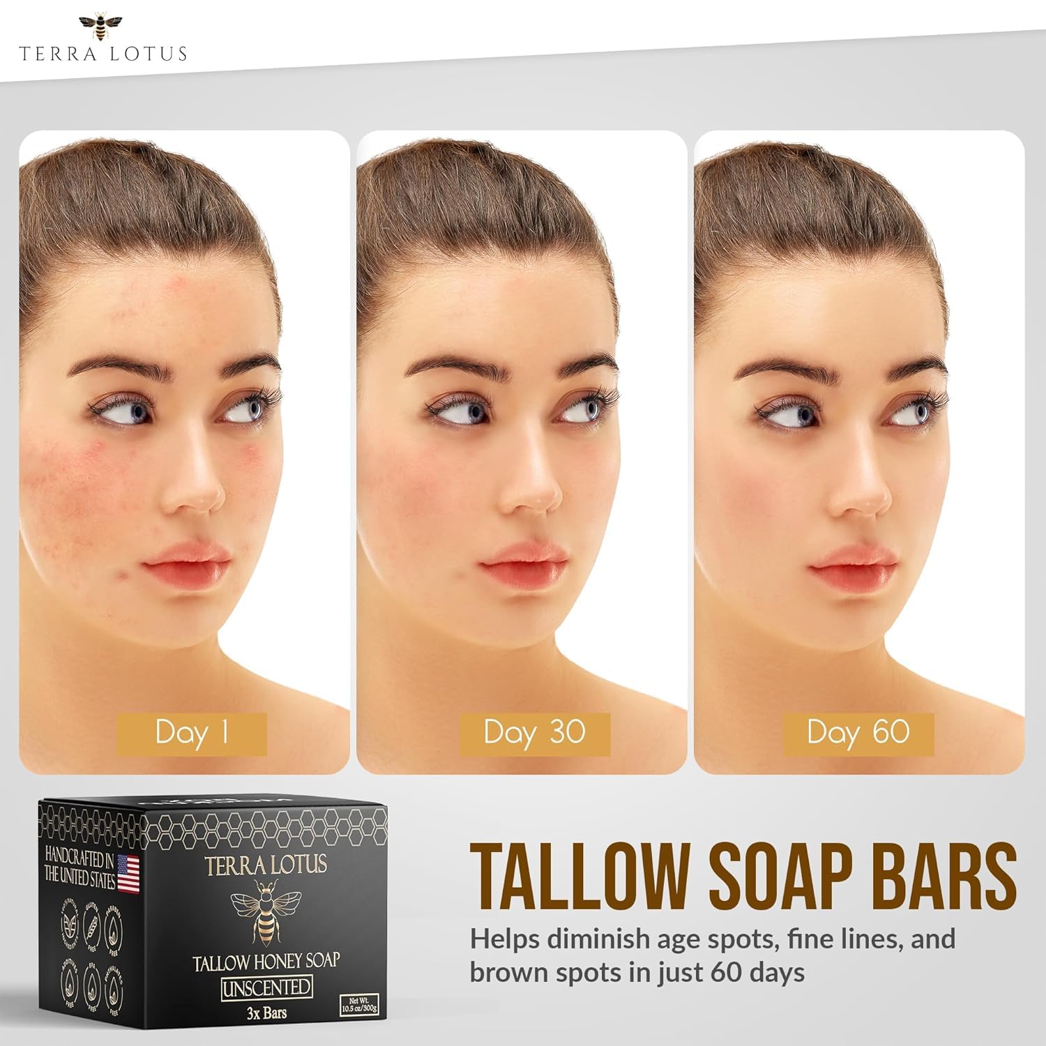 Terra Lotus honey-infused bars provide nourishing antioxidants for skin.
