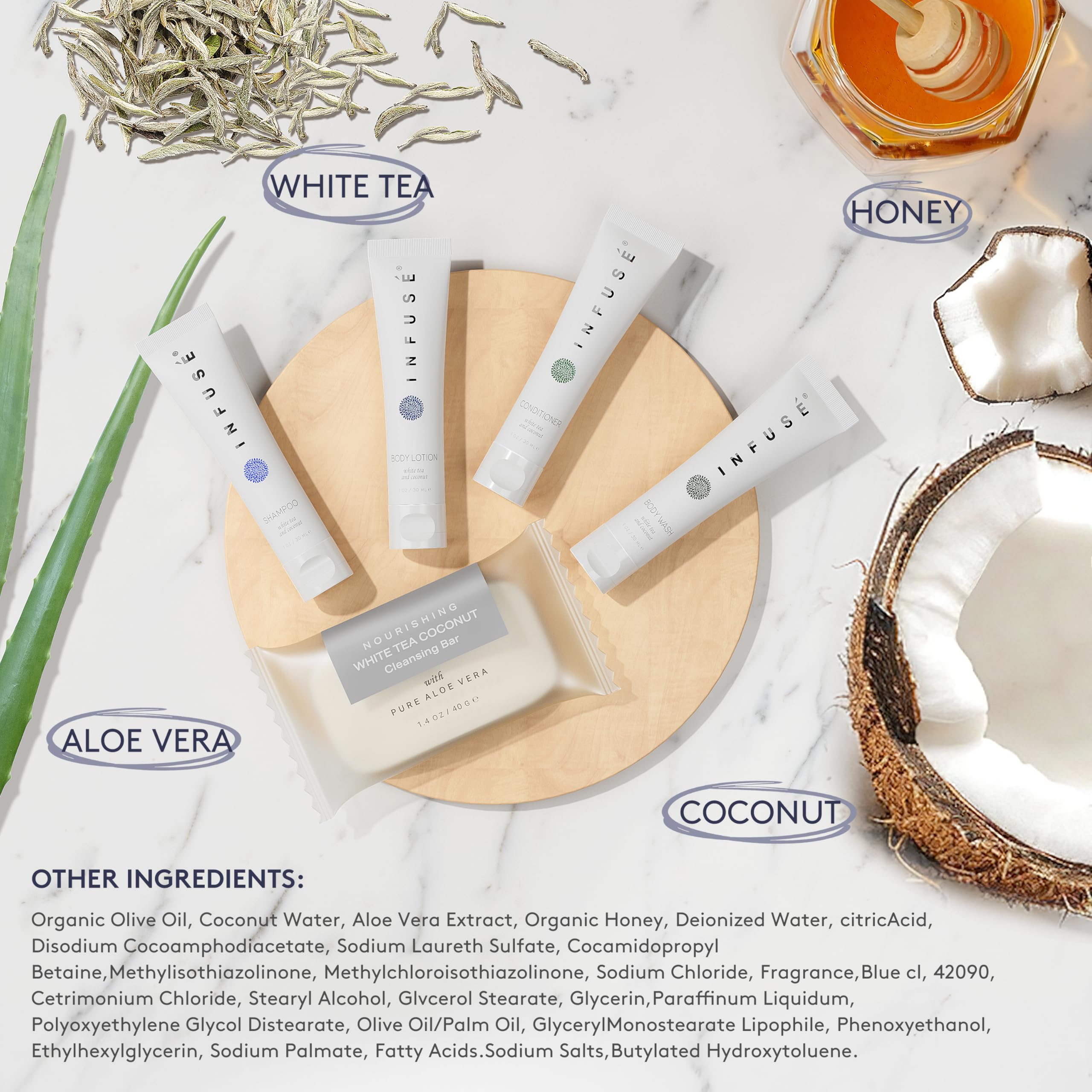 Terra Pure Infuse lotion tube offers lightweight moisture for guest skin