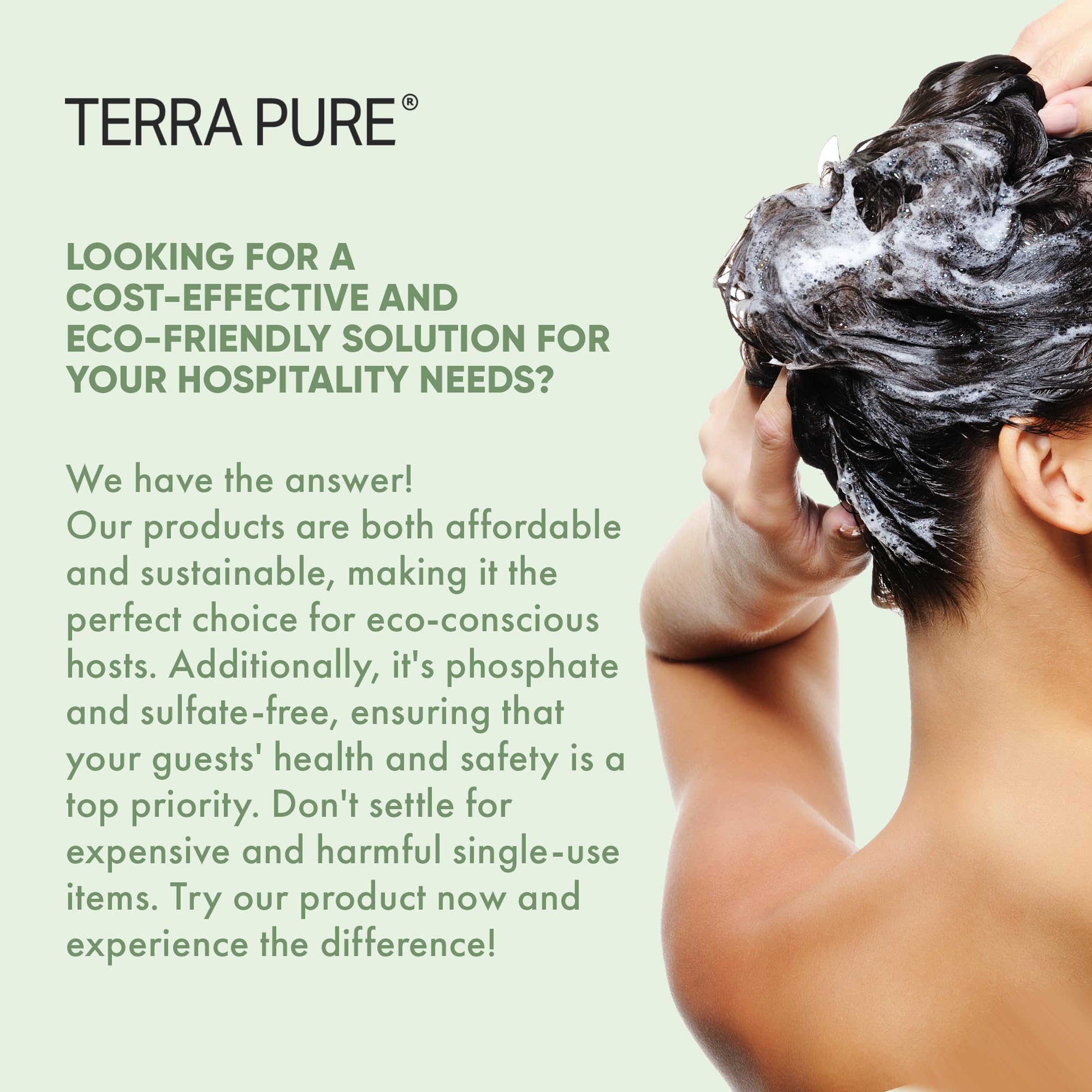 Terra Pure paraben-free formula supports safer, skin-friendly hotel hair care options.