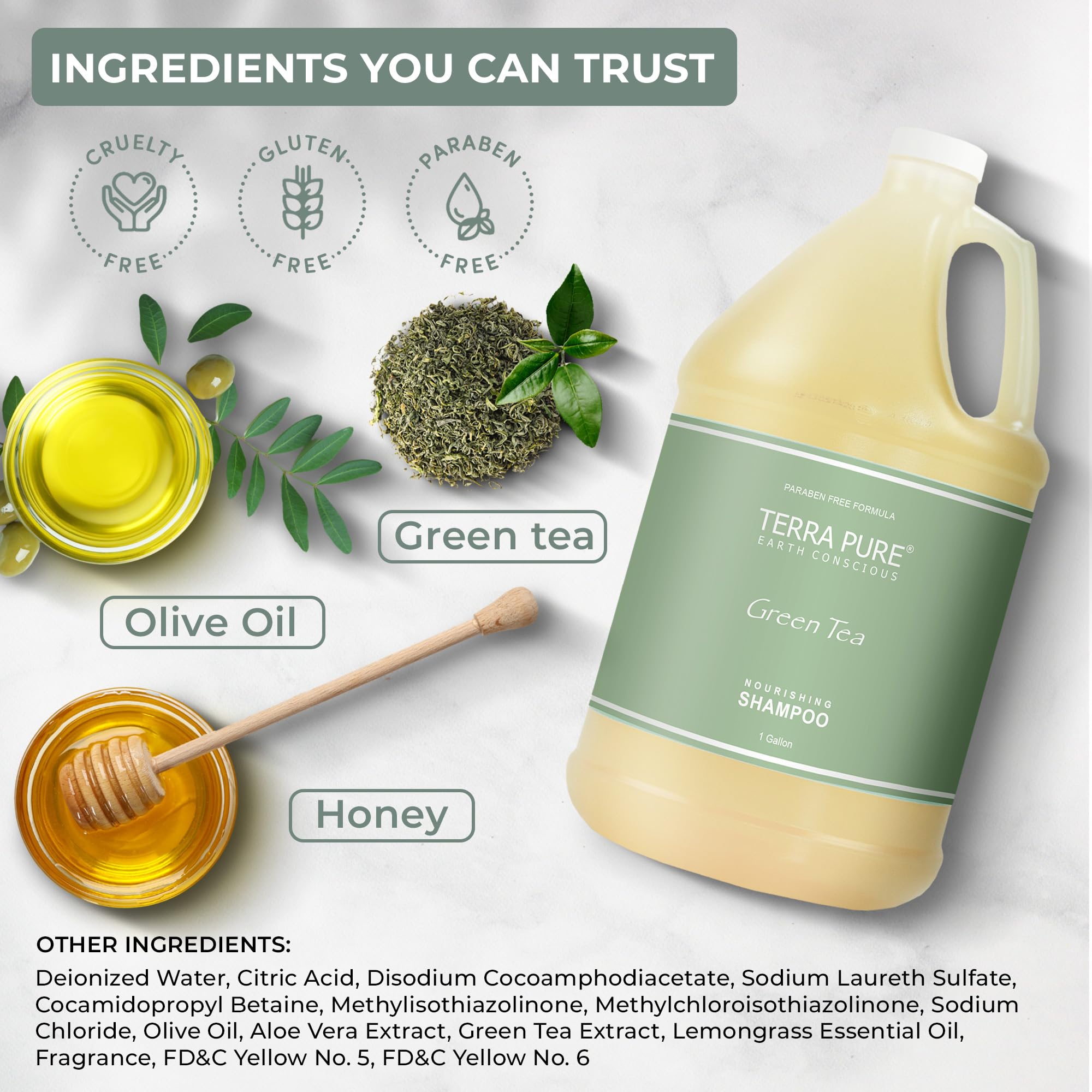 Terra Pure vegetable-based ingredients emphasize plant-based cleansing suitable for hospitality amenities.