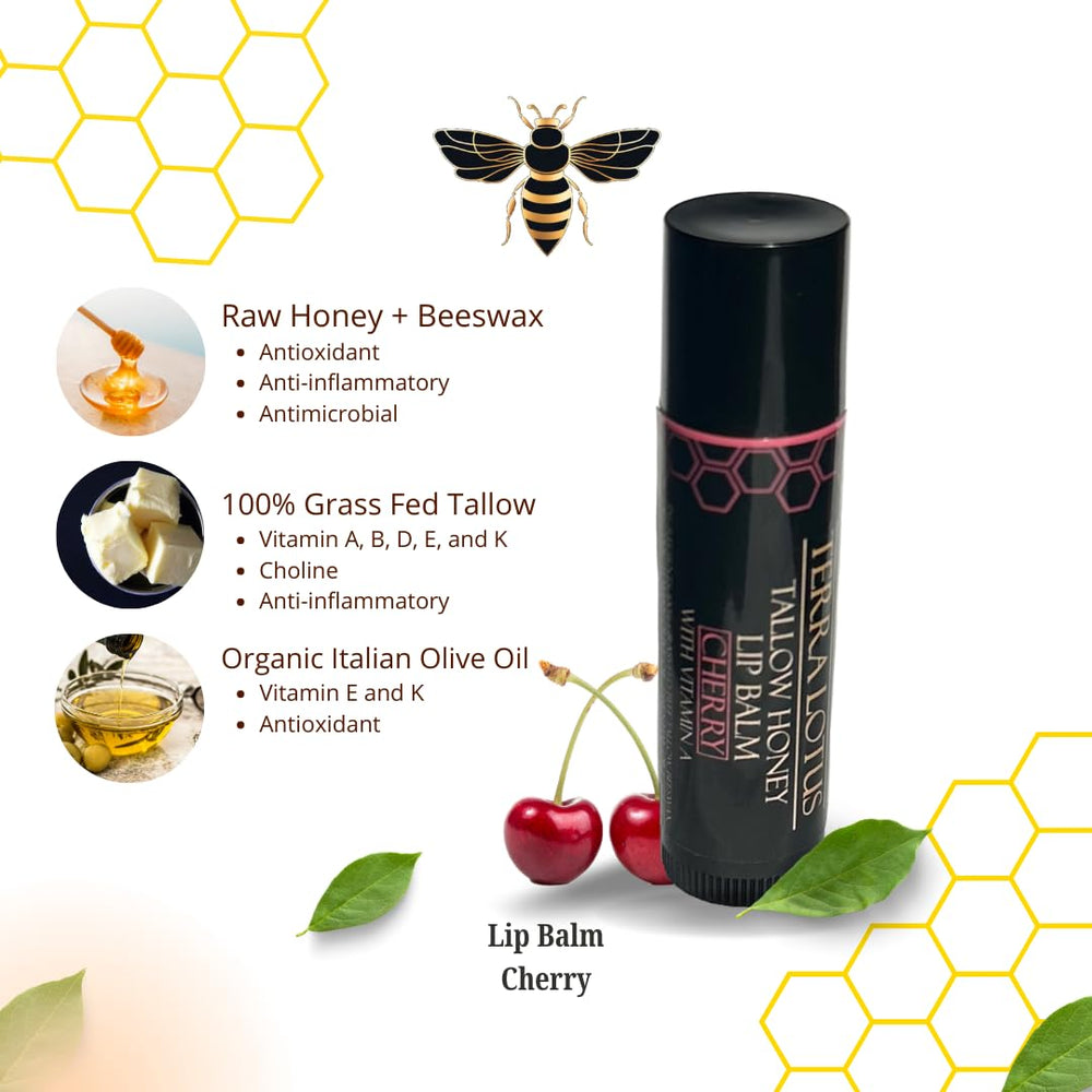 Terra Lotus five-pack display showing convenient lip balm for daily use.