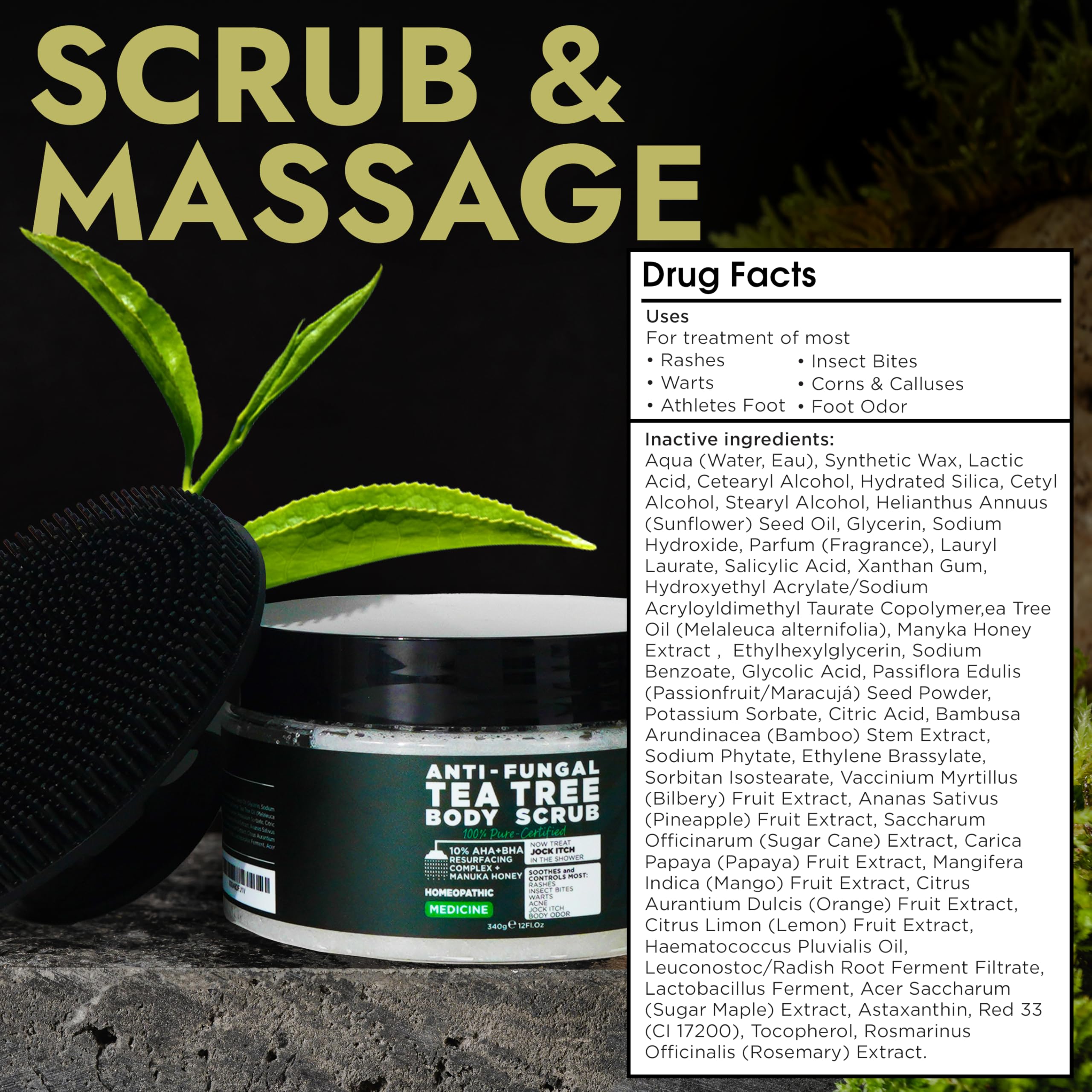 Terramed Just Think Comfort Foot Scrub with salicylic acid crystals for improved texture.