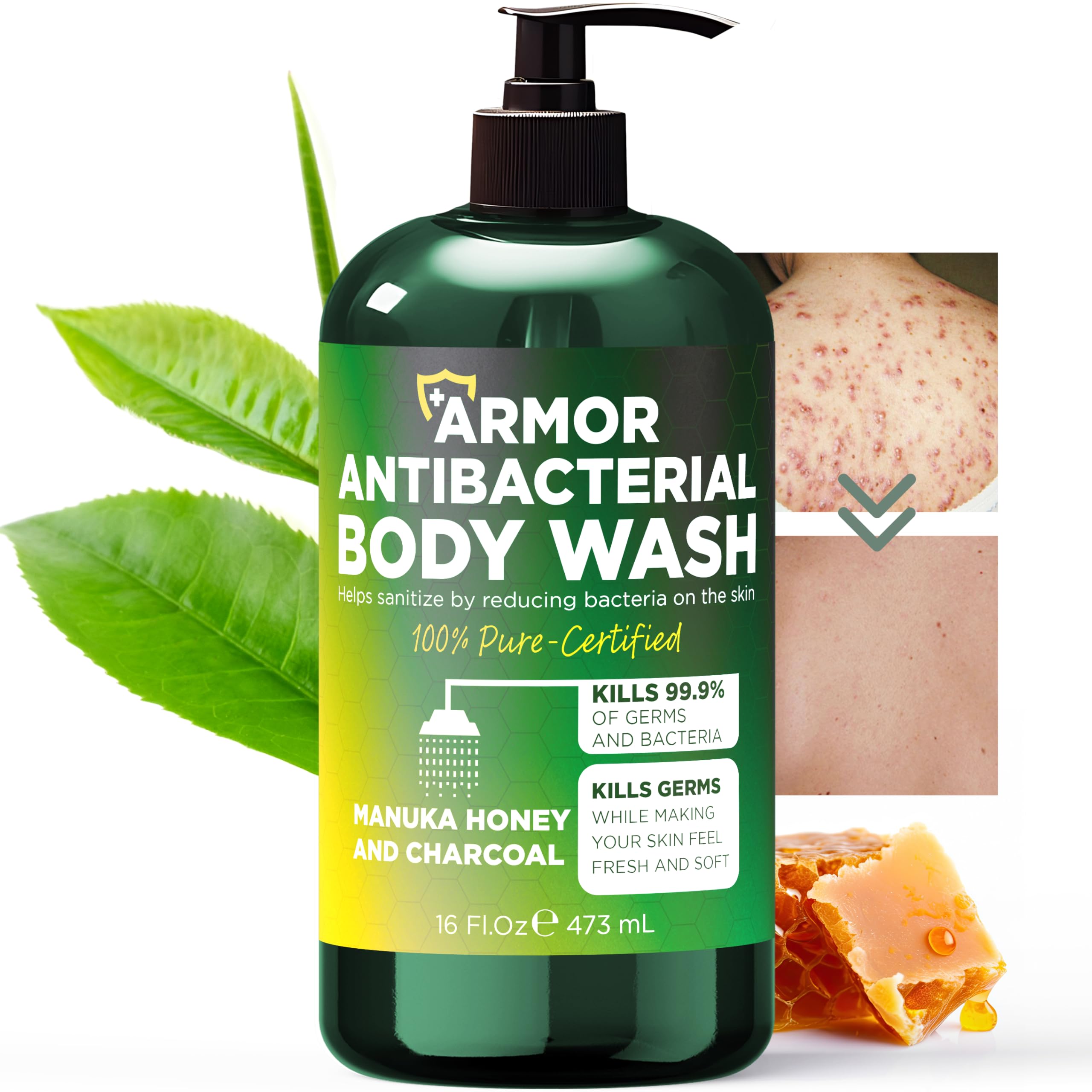 Terramed Just Think Comfort antibacterial body wash bottle ready for daily cleansing.