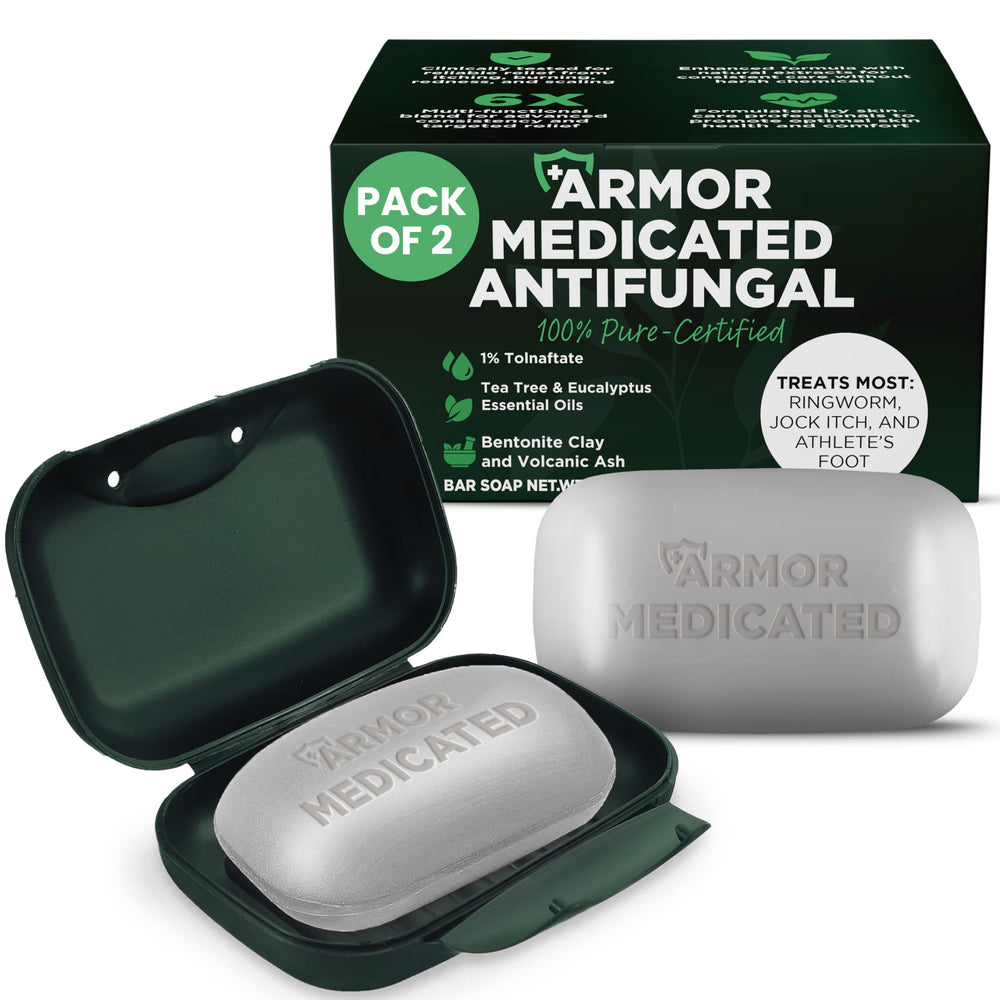 Terramed Just Think Comfort antifungal soap hero image with rich daily cleansing lather.