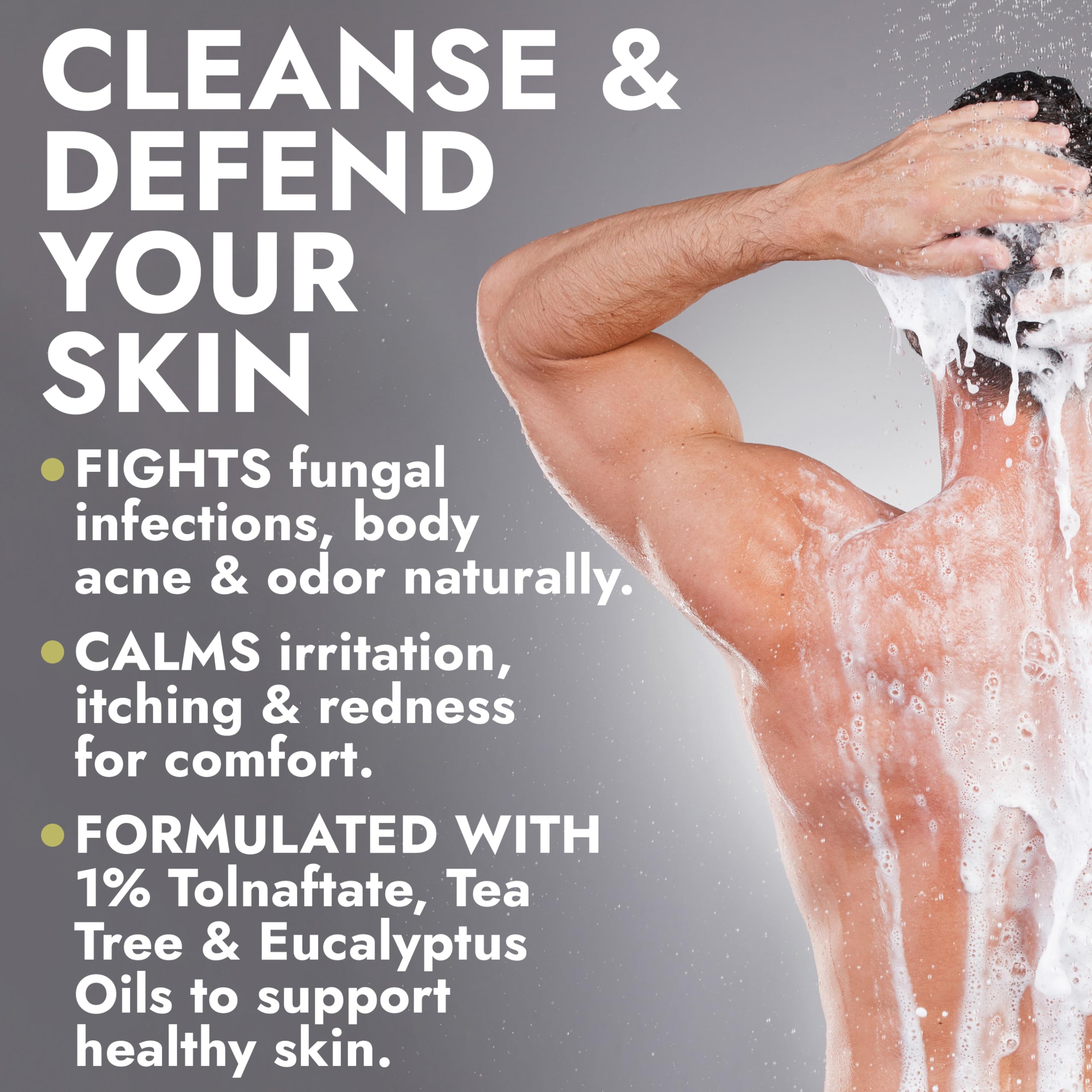 Terramed Just Think Comfort soap 2 eucalyptus oil highlight for irritated skin comfort.