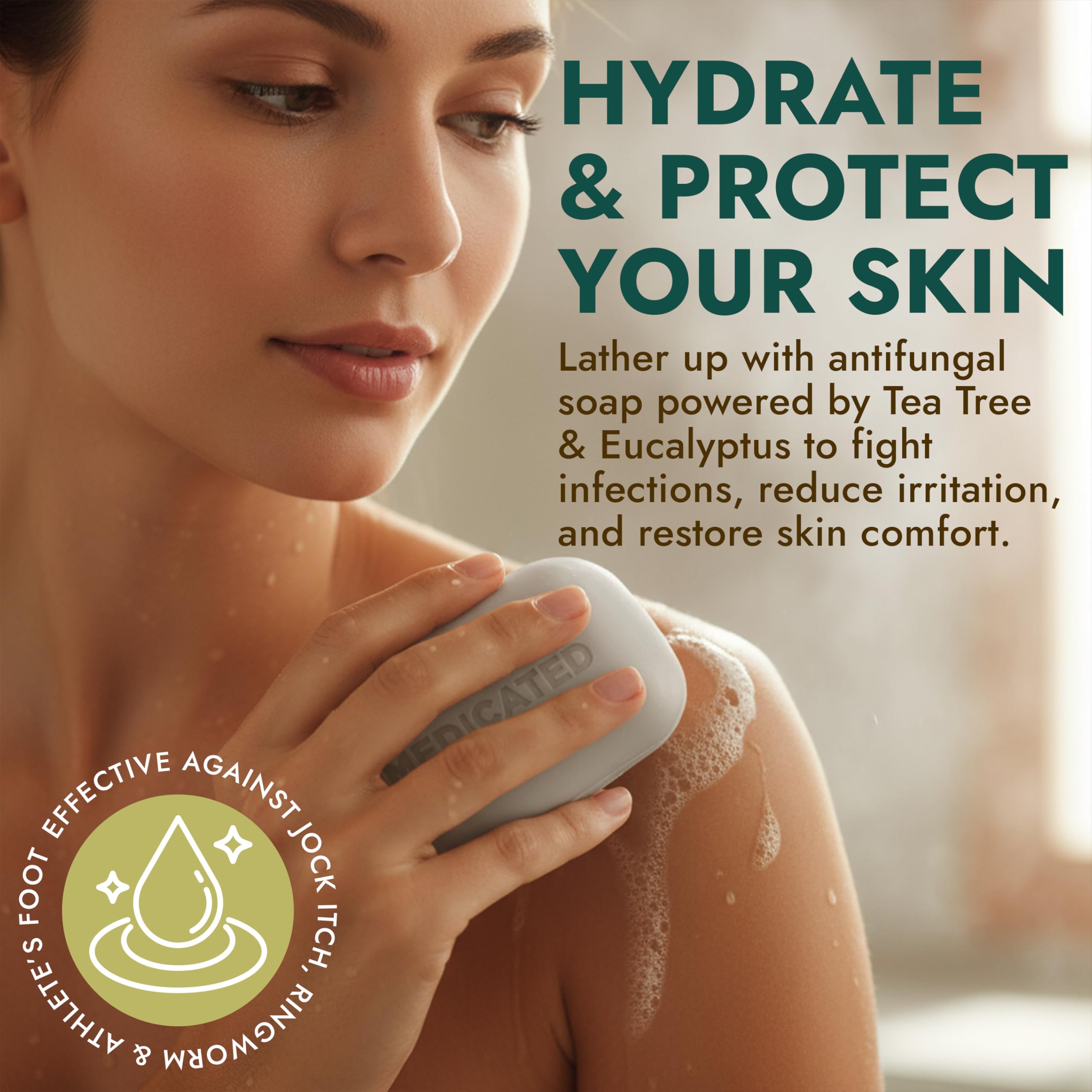 Terramed Just Think Comfort soap pack 2 in shower for daily cleansing.