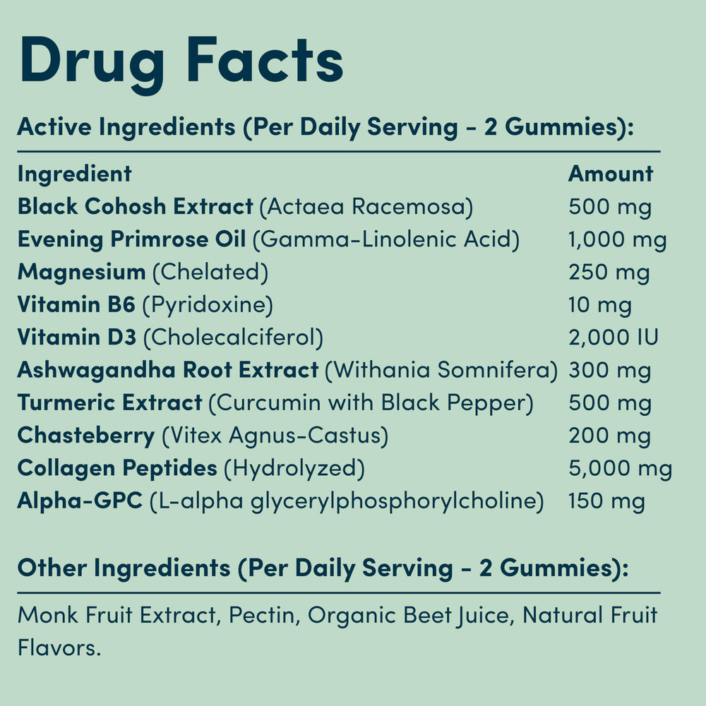 Terramed Just Think Comfort vegan gummies pack provides convenient perimenopause support for busy days