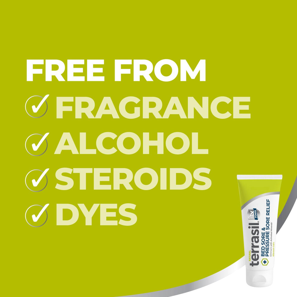 Terrasil Activated Minerals technology image emphasizing skin healing and protective barrier.