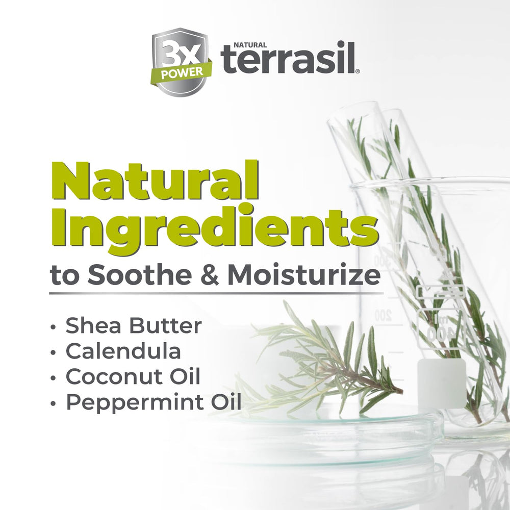 Terrasil Folliculitis Soap coconut oil and shea butter texture for moisturizing relief.