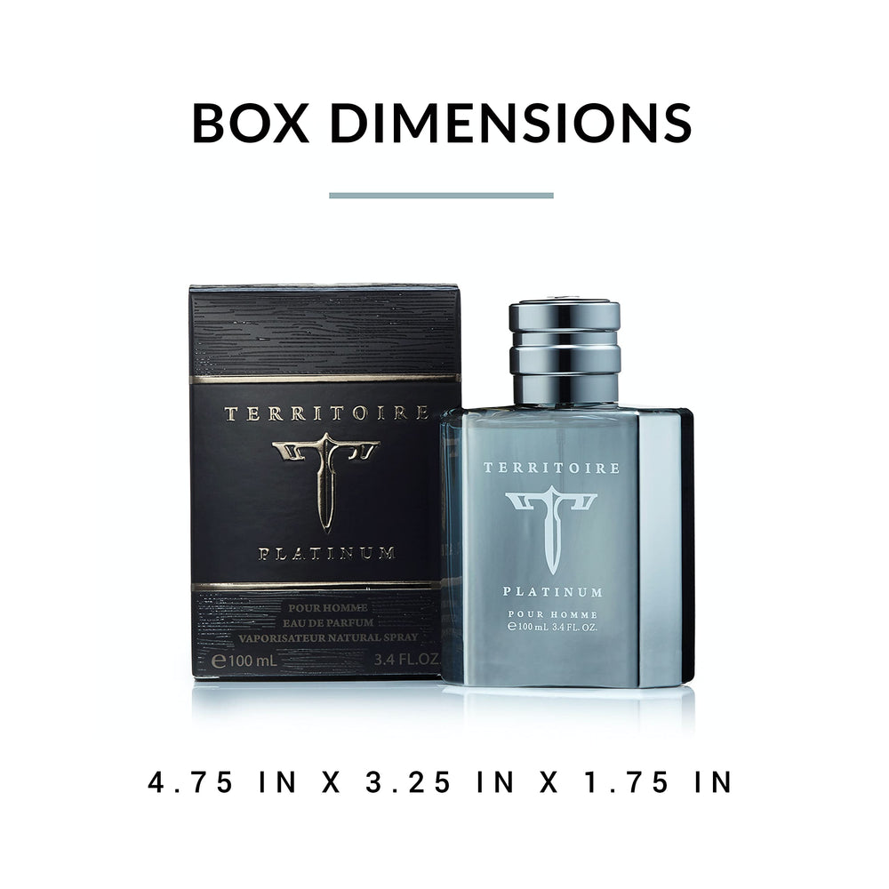 Territoire Platinum packaging-display, premium masculinity and premium feel.