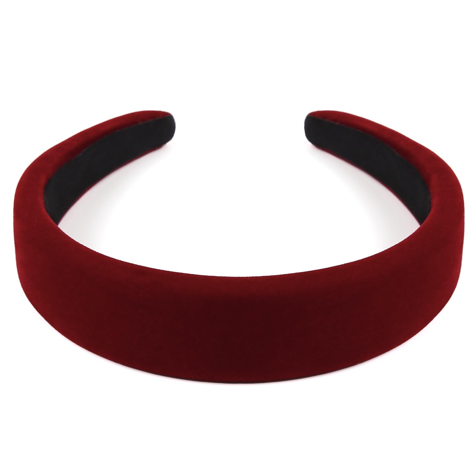 TERSE 1.3-inch-wide velvet headband shows thick, comfortable band for secure wear.