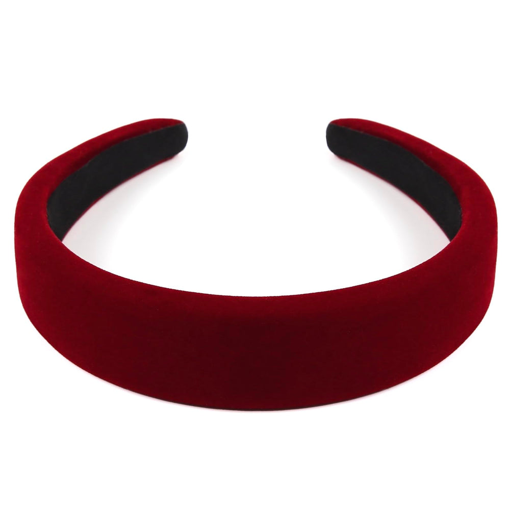 TERSE 1.3-inch-wide velvet headband shows thick, comfortable band for secure wear.