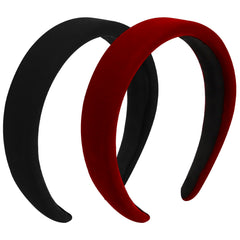 TERSE black velvet headband on model pairs with outfits for effortless chic style.