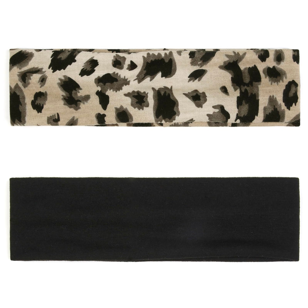 TERSE cheetah print headband ready for workouts with secure grip.