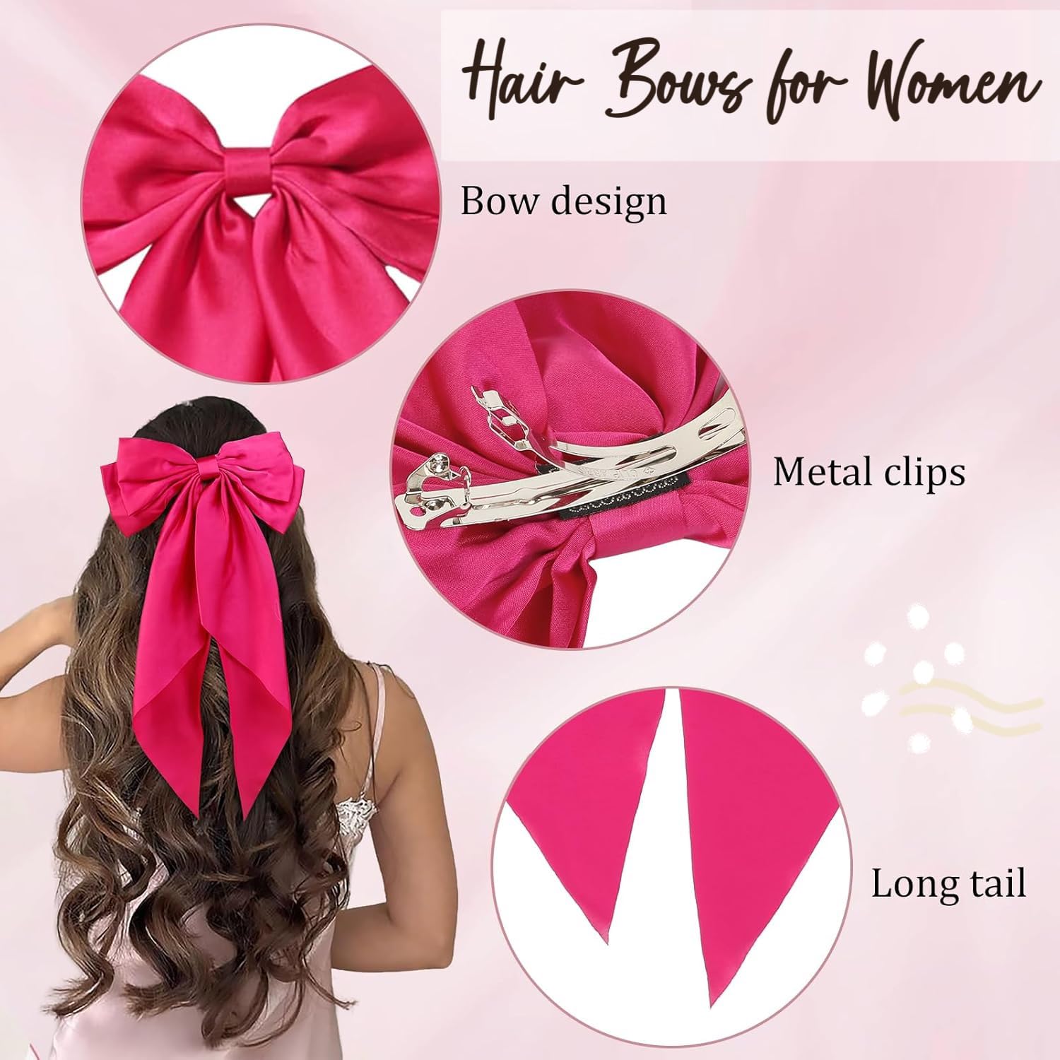 TERSE DTERSE metal hair barrette keeps bows in place all day