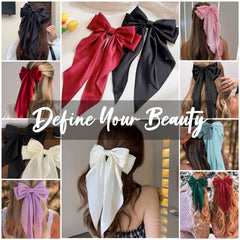 TERSE DTERSE satin-material bow is gentle on hair with secure clips