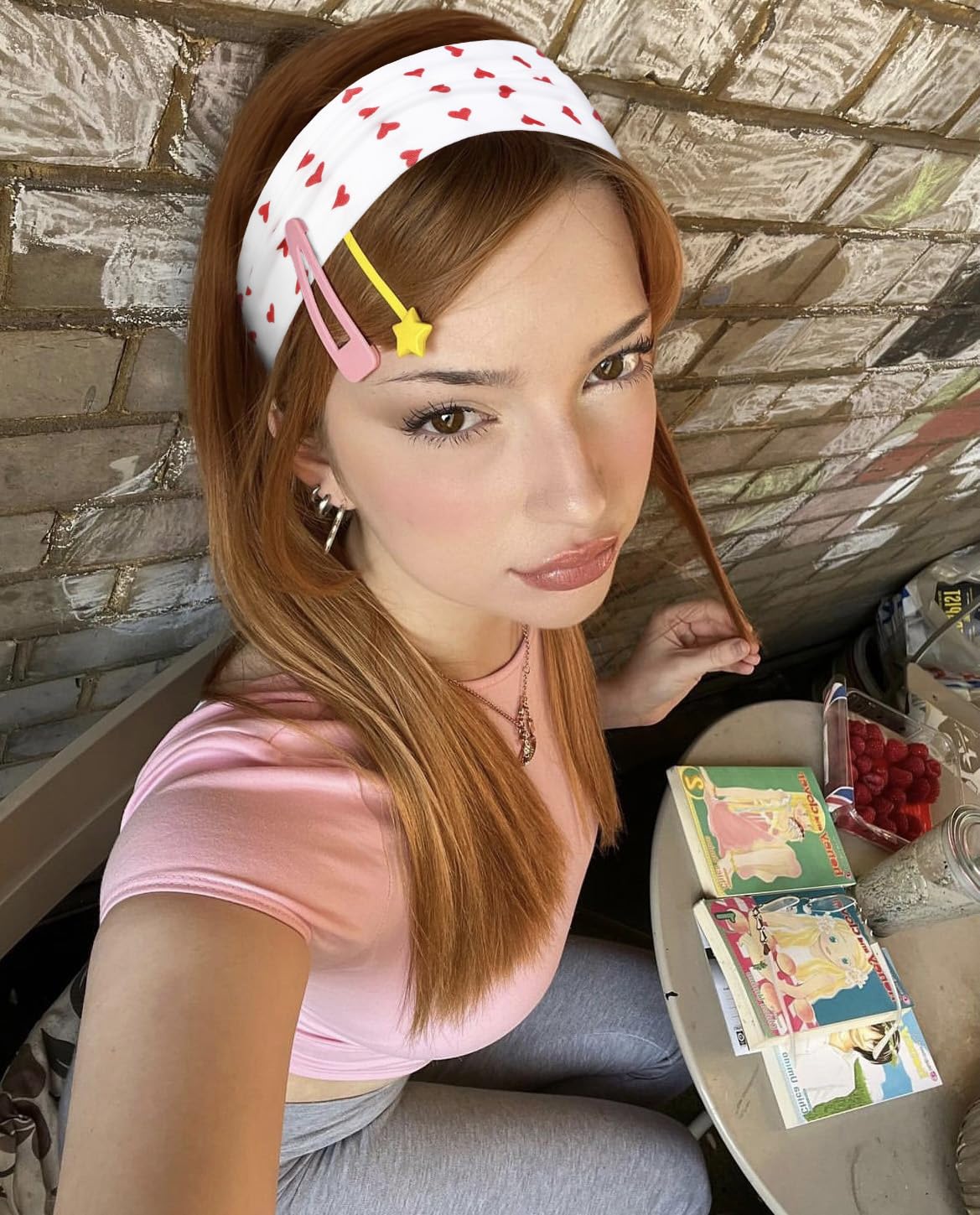 TERSE blue-striped headband pairs with outfits for quick fashion and function.